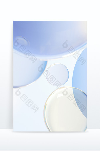 蓝色梦幻玻璃质感透明背景图片