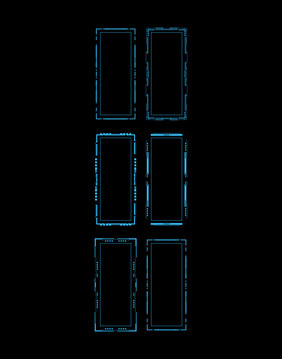 常用的蓝色长方形科技元素