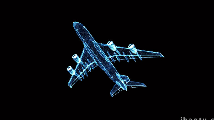 数字高科技HUD全息飞机模型动画视频素材