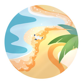 夏季沙滩海浪海洋动图GIF
