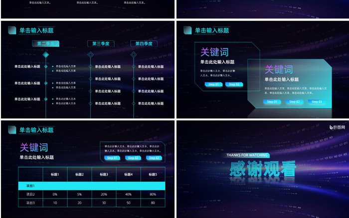 科技风商务汇报PPT模版