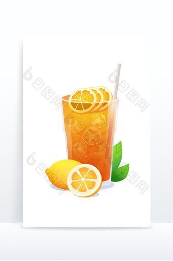 夏天冷饮果汁元素图片