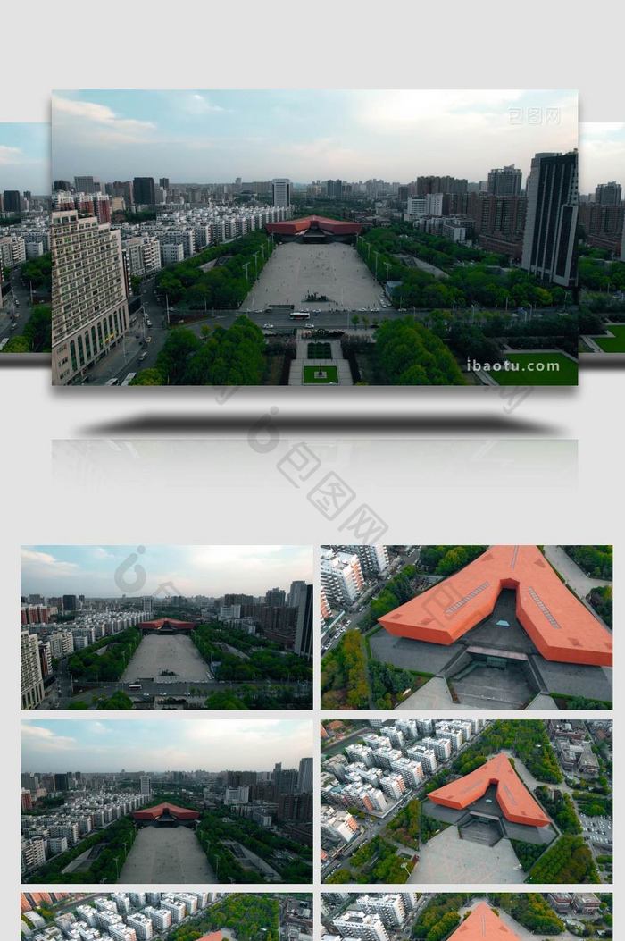 城市地标航拍武汉首义广场实拍视频