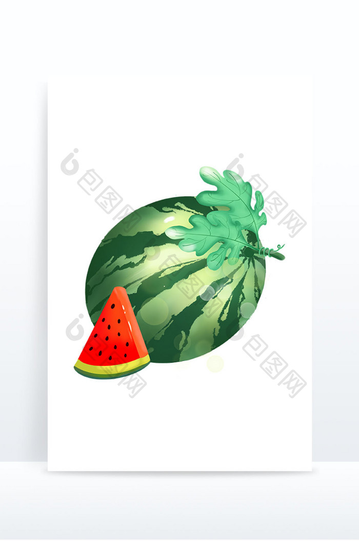 夏日立夏节气水果促销上新西瓜装饰手绘