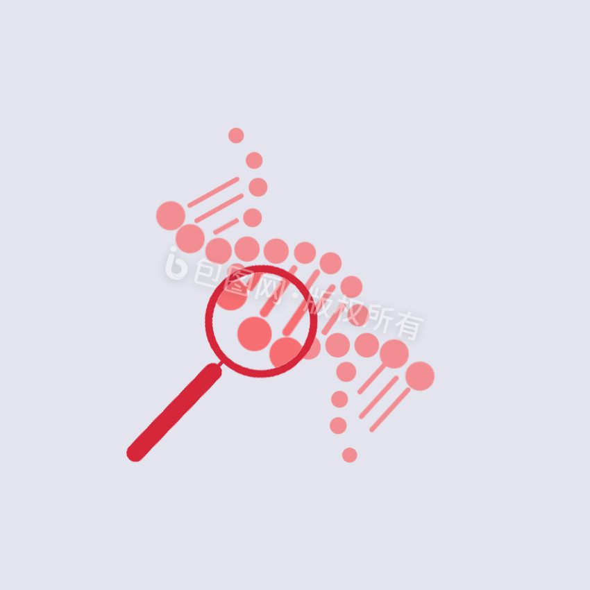 粉色扁平DNA核酸检测动效动图GIF图片