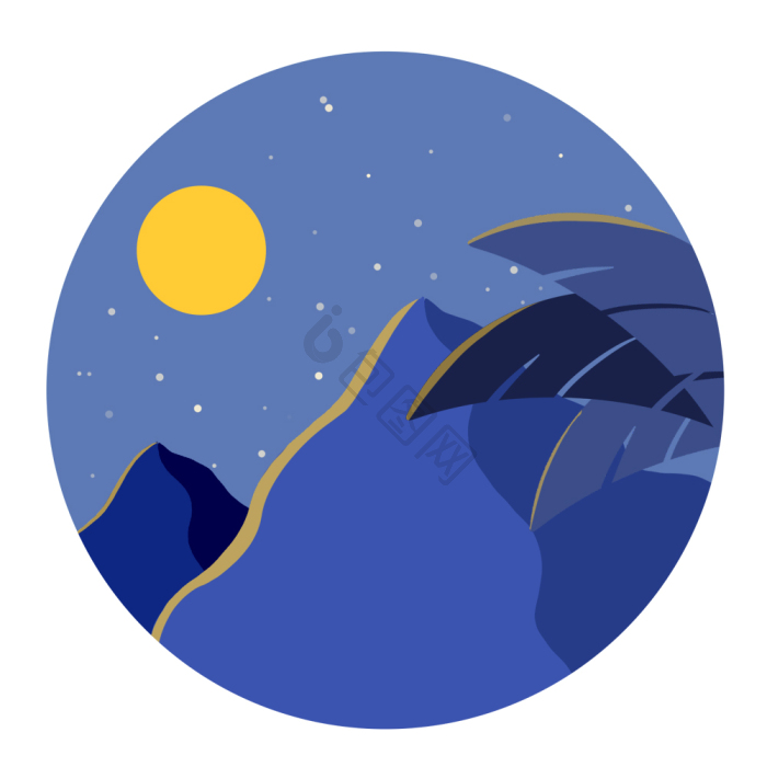 夜晚月亮gif动图下载-包图网
