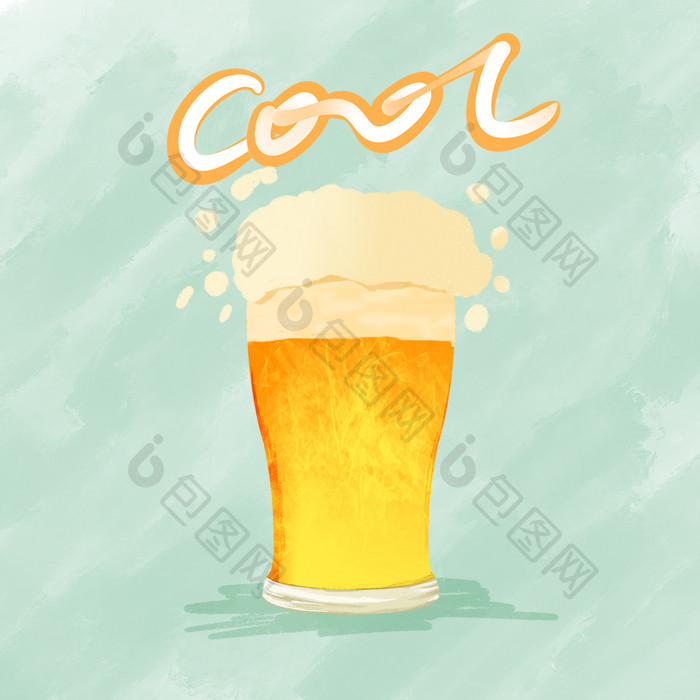 夏季啤酒泡沫cool动图GIF