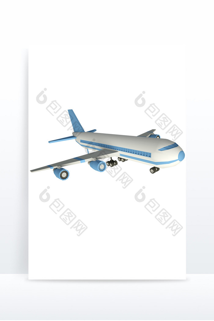交通工具飞机载人航空3D元素