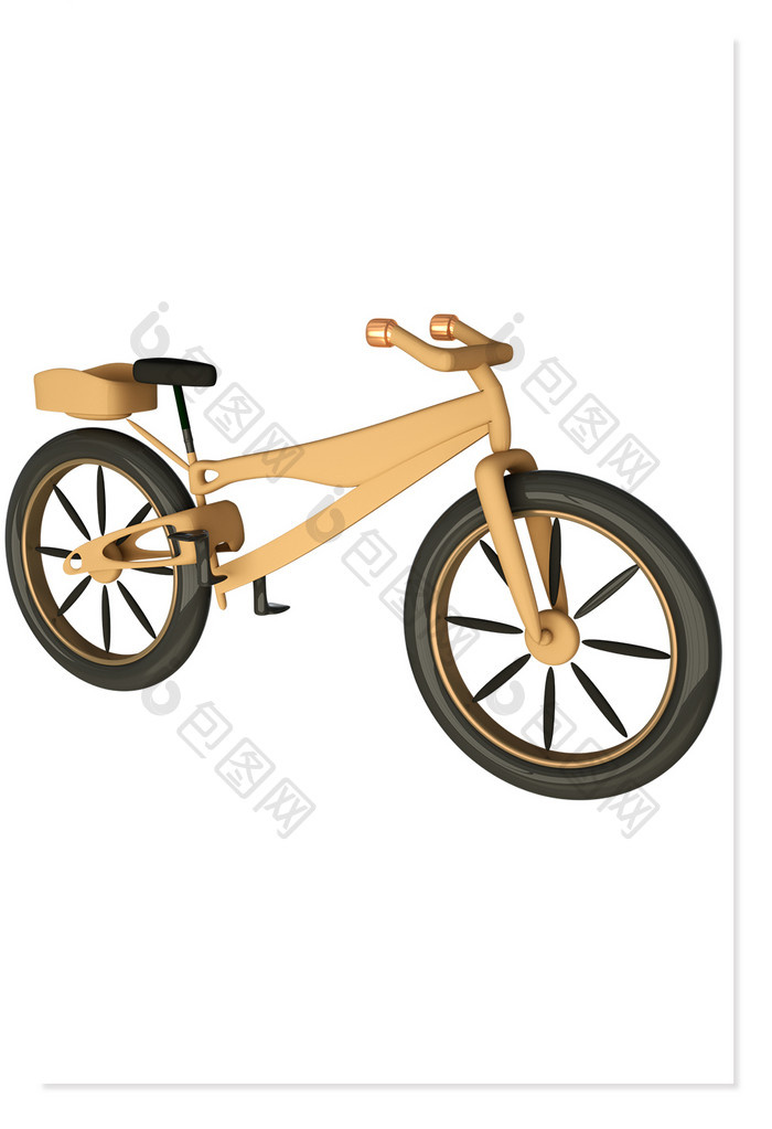 卡通山地自行车3D交通工具