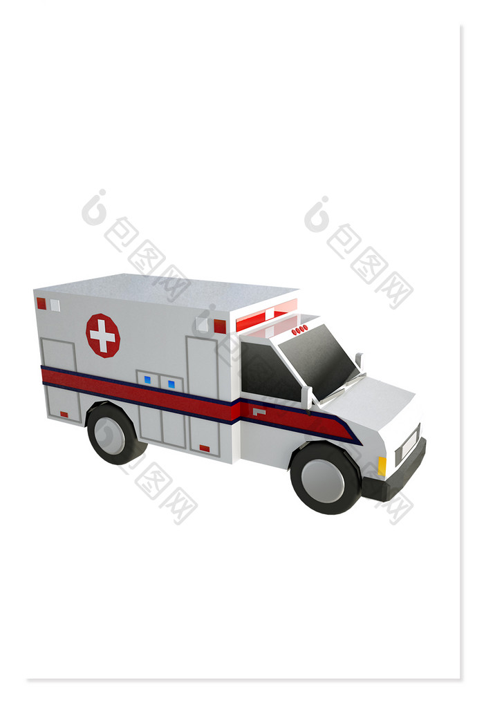 卡通救护车120医护车3D交通工具