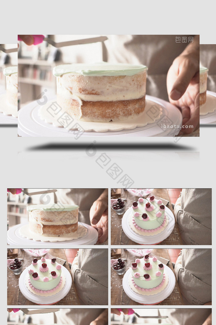 美食制作实拍日系甜品蛋糕视频素材