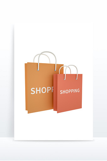 3D商店购物SHOP礼品袋元素图片