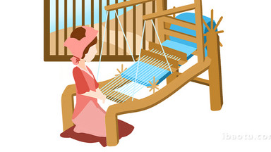 易用卡通mg动画古法类文化古代人织布