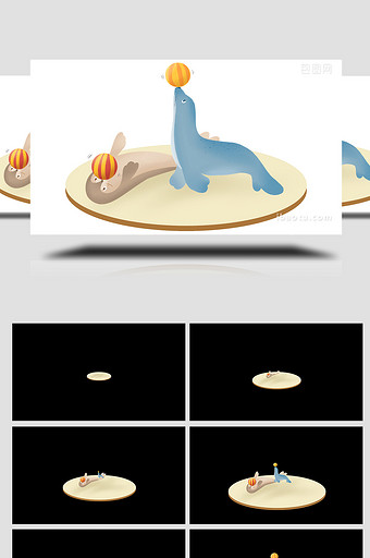 易用卡通mg动画海洋类海豹表演图片