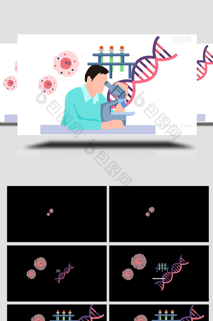 易用卡通mg动画科学类显微镜观察