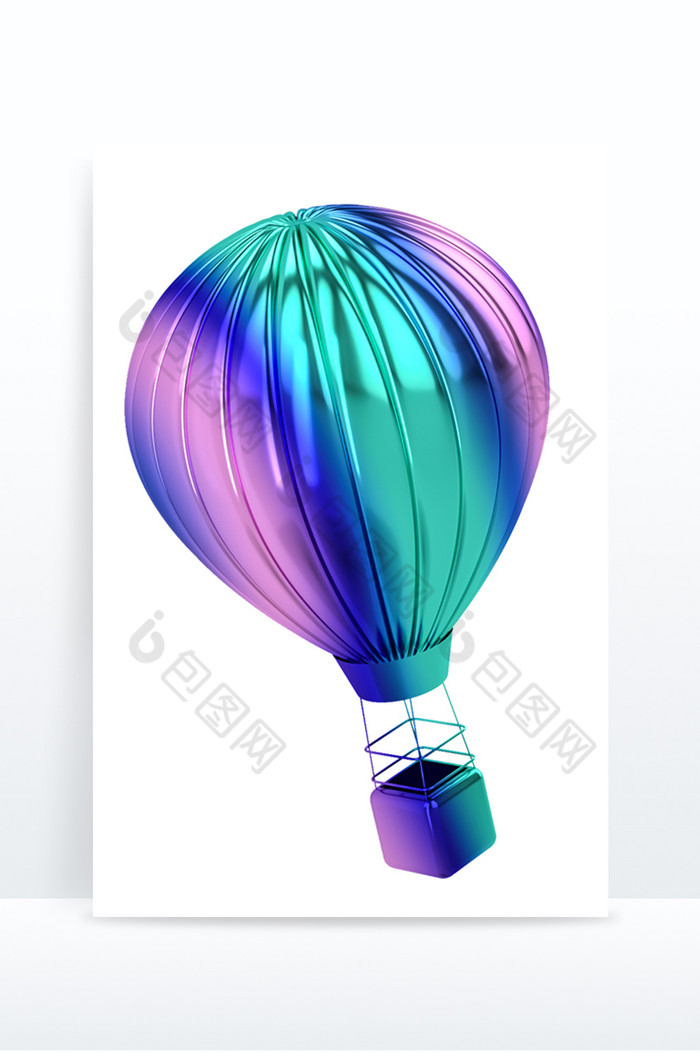 3D镭射热气球电商元素建模渲染图片图片