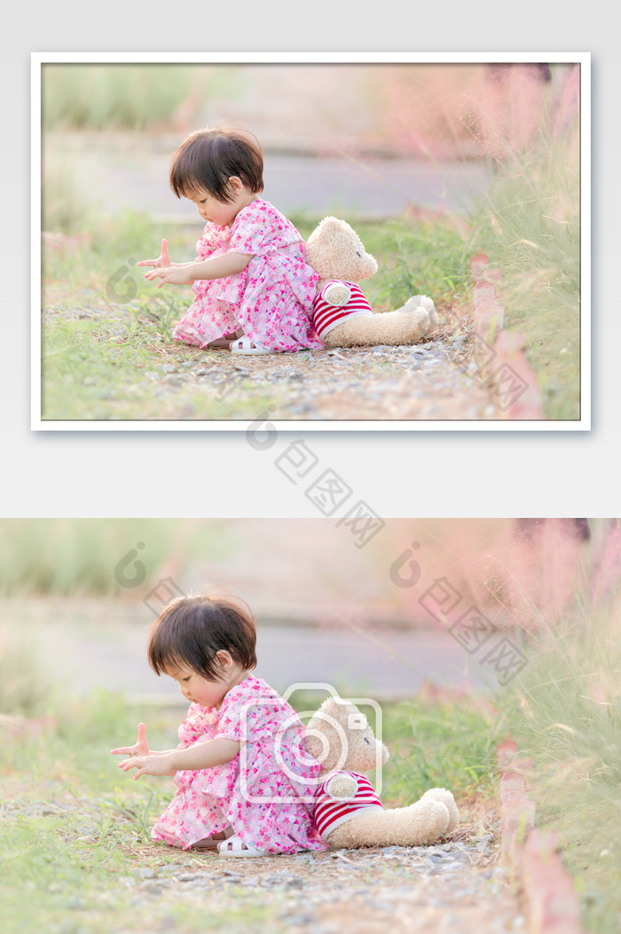 儿童户外快乐玩耍小女孩图片图片