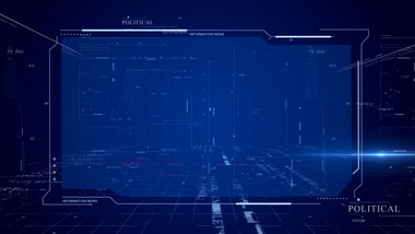 震撼蓝色科技框数字空间AE模板背景视频
