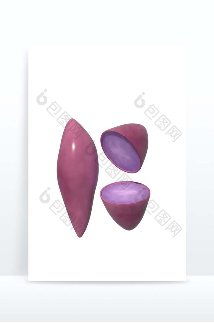 C4D卡通蔬菜元素紫薯图片图片