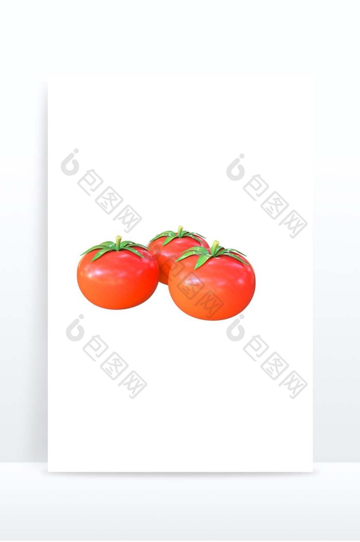 C4D卡通蔬菜元素西红柿