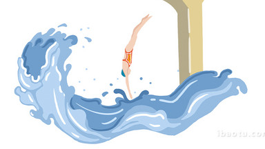 易用卡通mg动画体育运动运动员跳水