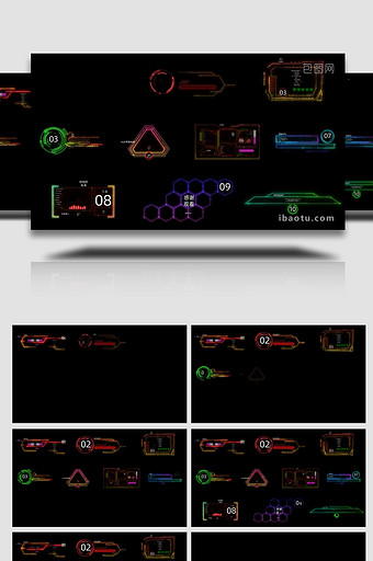 10款HUD高科技界面标题动画AE模板图片
