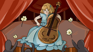 易用卡通mg动画插画文化艺术娱乐拉大提琴
