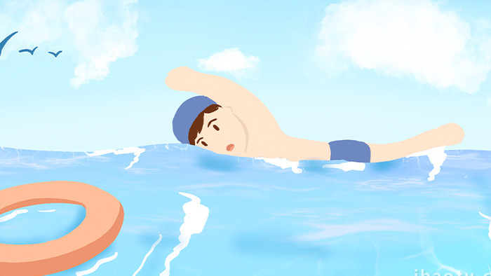 易用卡通mg动画冬天类泳池游泳冬泳