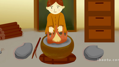 易用卡通mg动画户外类探险野外烤火