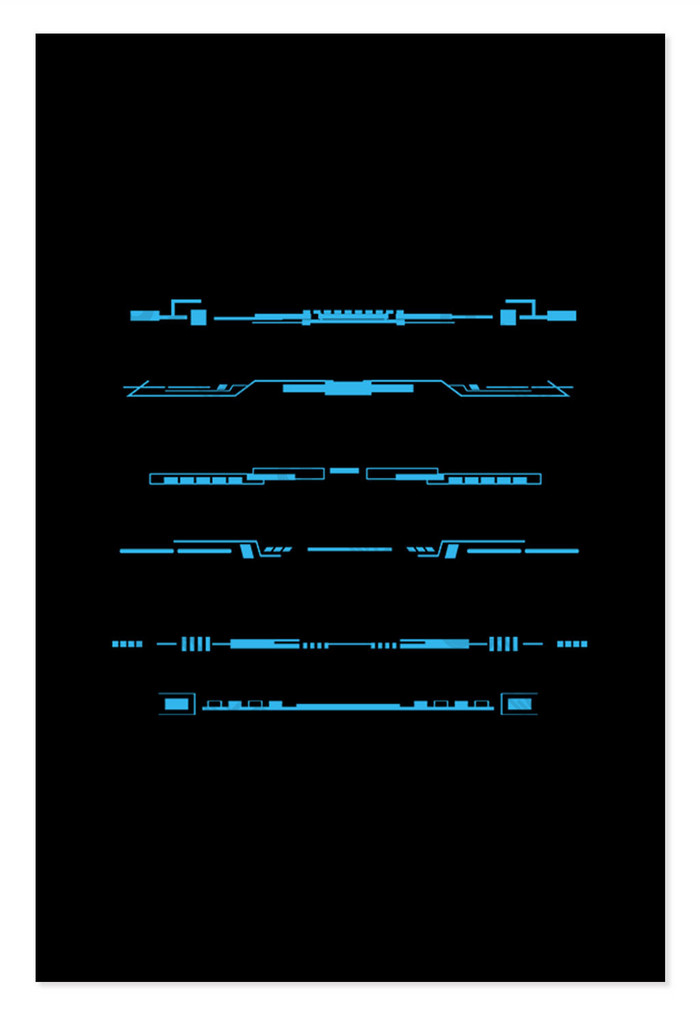 竖排科技线条科技元素