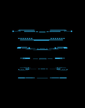 黑色背景上的蓝色科技元素