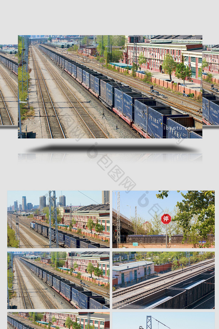 火车列车交通工具铁路轨道运输实拍4K