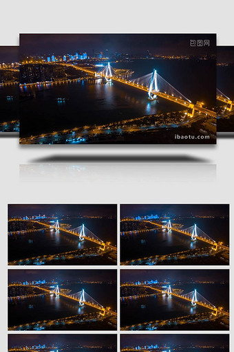 大气海南岛世纪公园城市天际线夜景8K延时图片