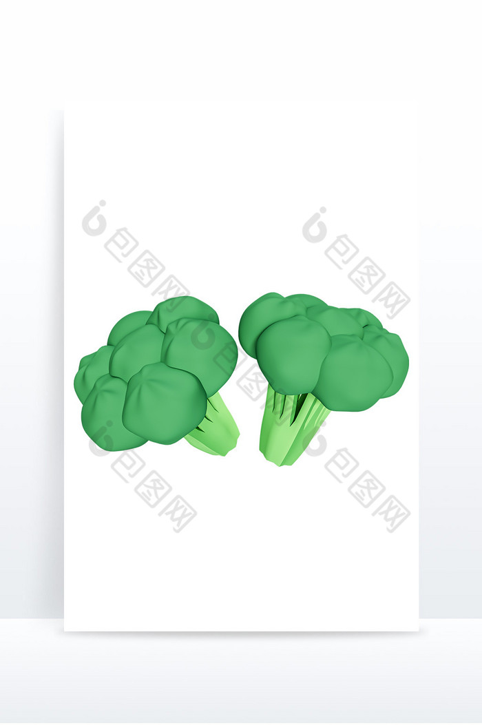绿色健康花菜花椰菜3D元素图片图片