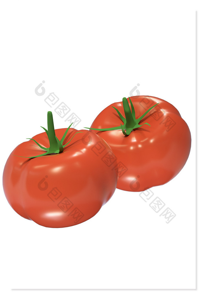 红色番茄水果蔬菜3D元素
