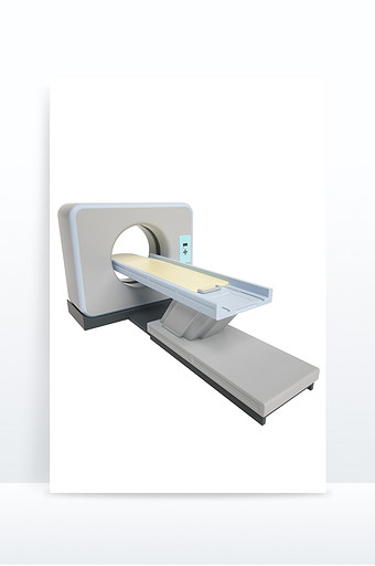 灰色简约卡通风医疗CT检测设备C4D元素图片