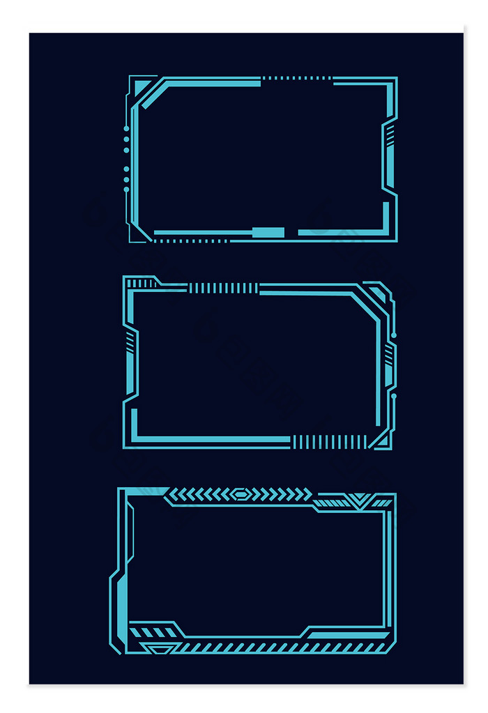蓝色科技边框矢量