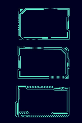 蓝色科技边框矢量