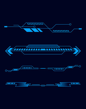现代蓝色线条状科技边框