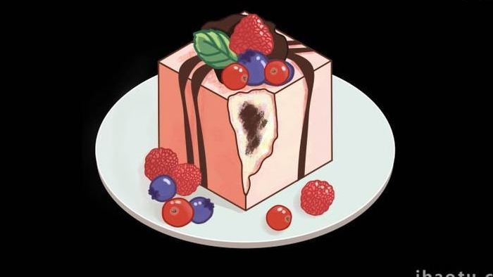 卡通类写实食物甜点蛋糕MG动画
