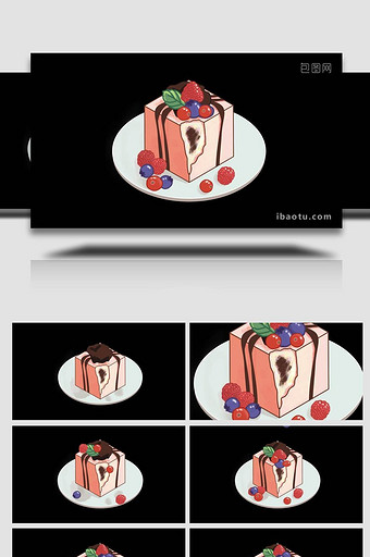 卡通类写实食物甜点蛋糕MG动画图片