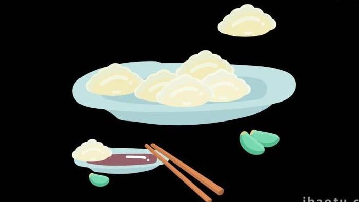 卡通类写实食物饺子美食MG动画