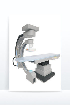 灰色简约风格医疗造影检查设备C4D元素