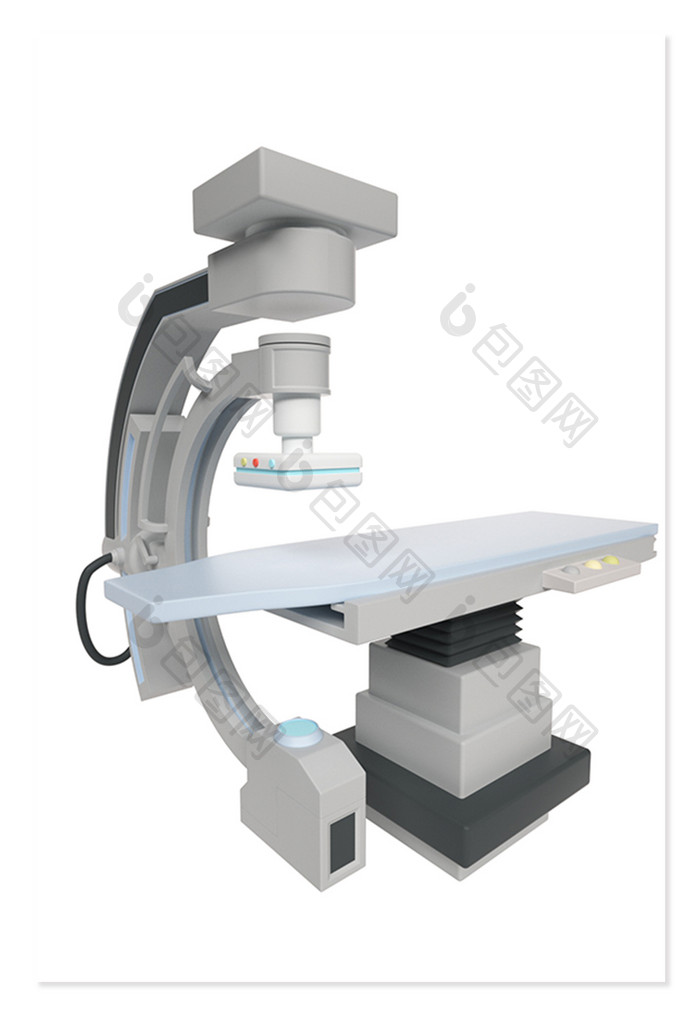 灰色简约风格医疗造影检查设备C4D元素