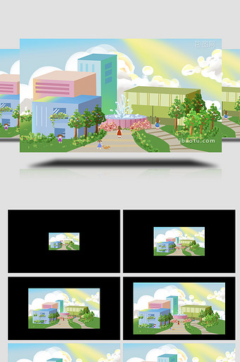 易用卡通mg动画场景立体居民住宅区图片