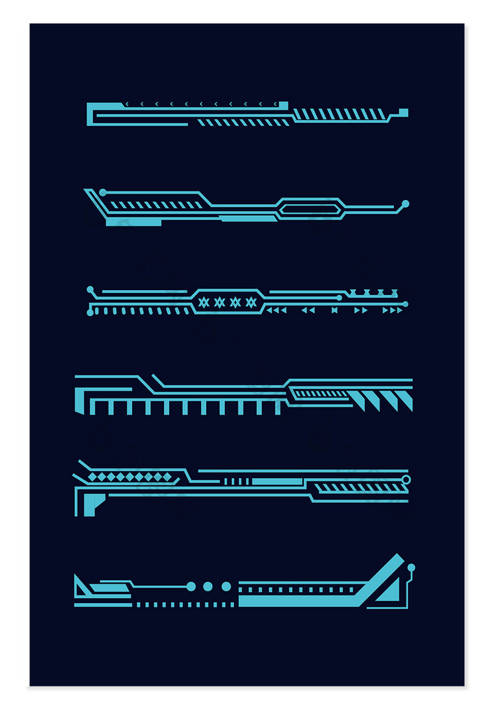 科技线条蓝色矢量元素