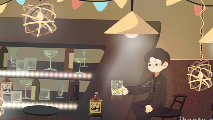 易用卡通mg动画酒吧里男人在喝酒