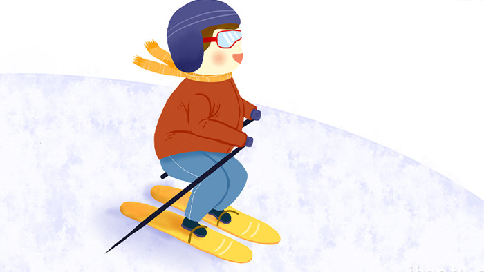 易用卡通mg动画冬天运动类滑雪