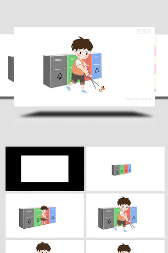 易用卡通mg动画环保类环保捡垃圾图片