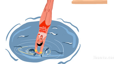 易用卡通mg动画夏天运动员在跳水